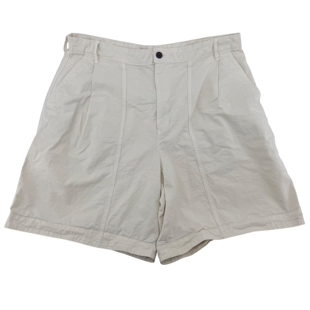 Everlane Way-High Canvas Short Women 16 Bone White High Waisted Organic Cotton
